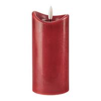 LED SVÍČKA SVEN -PAZ- - tmavě červená, Konvenční, přírodní materiály (7/15cm)