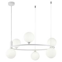 Hängeleuchte Ring H: 28 cm 6-Flammig - Weiß, Basics, Glas/Metall (58/28/58cm) - MAYTONI