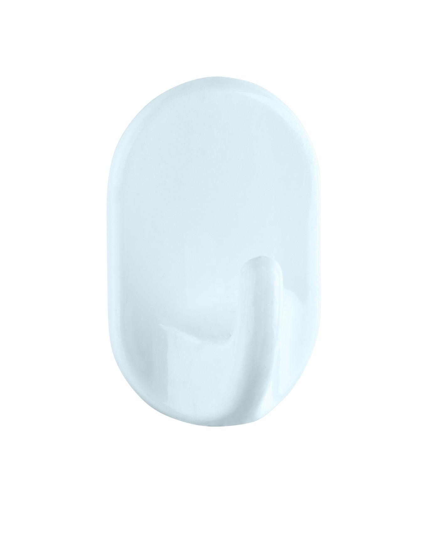 Öntapadós Akasztó Ovalhaken 442103100 - fehér, Konventionell, műanyag (2,5/4/2cm) - Wenko