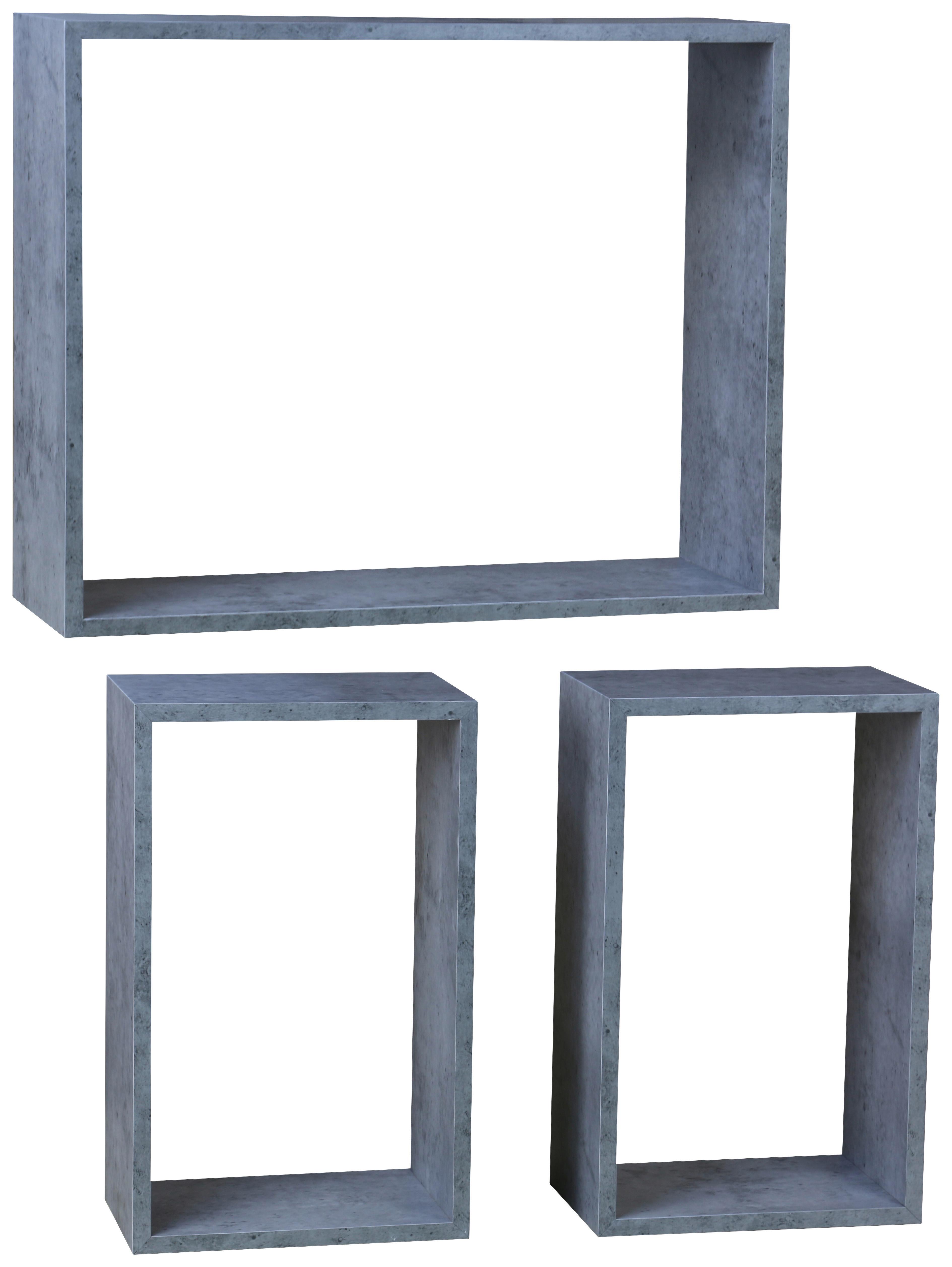 Falipolc Szett Nizza - szürke, Modern, faalapú anyag (50/23/40/37/15/15cm)