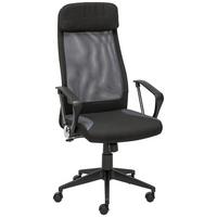 Bürostuhl Josh mit Armstützen Grau/Schwarz Bis 120 Kg - Schwarz/Grau, Design, Kunststoff/Textil (61/118-128/64cm) - MID.YOU