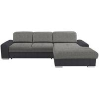 Ecksofa Mit Schlaffunktion + Bettkasten Malaga, Webstoff - Dunkelgrau/Silberfarben, KONVENTIONELL, Textil (286/203cm) - Ondega