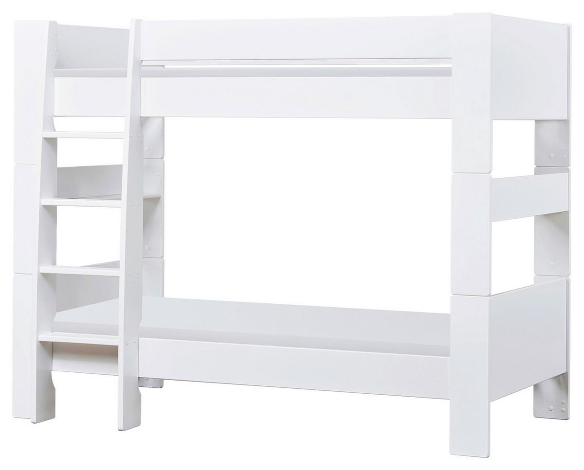 Etagenbett Pure Weiß, Lf: 90x200 cm - Weiß/Naturfarben, MODERN, Holzwerkstoff (90/200cm) - MID.YOU
