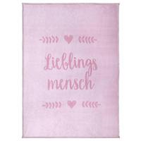 Kuscheldecke Sophia Rosa 130x170 cm Schriftzug - Rosa, MODERN, Textil (130/170cm) - Luca Bessoni