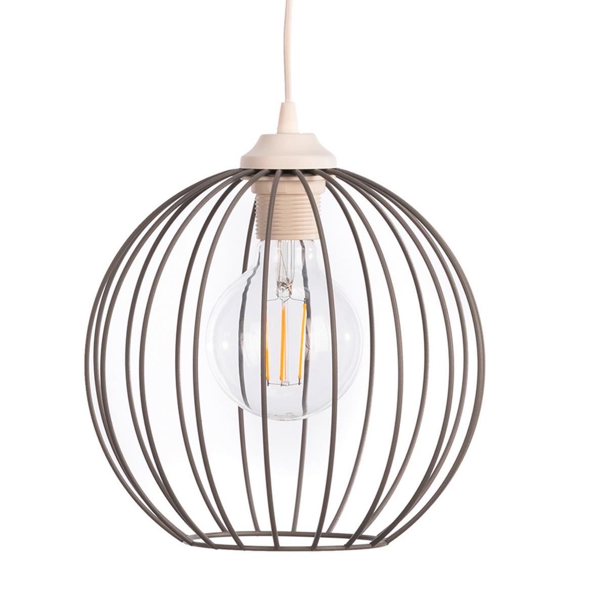 Hängeleuchte Mercure Hellbraun Weiß Hg - Hellbraun/Weiß Hochglanz, Basics, Holz/Metall (60/24/90cm)