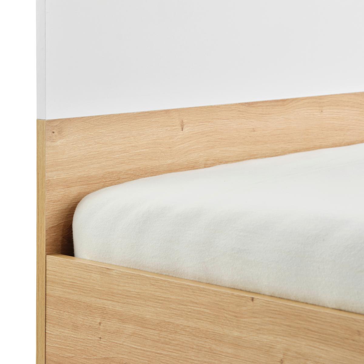 Bett Basic Two - Weiß/Eiche Artisan, KONVENTIONELL, Holzwerkstoff (90/200cm)