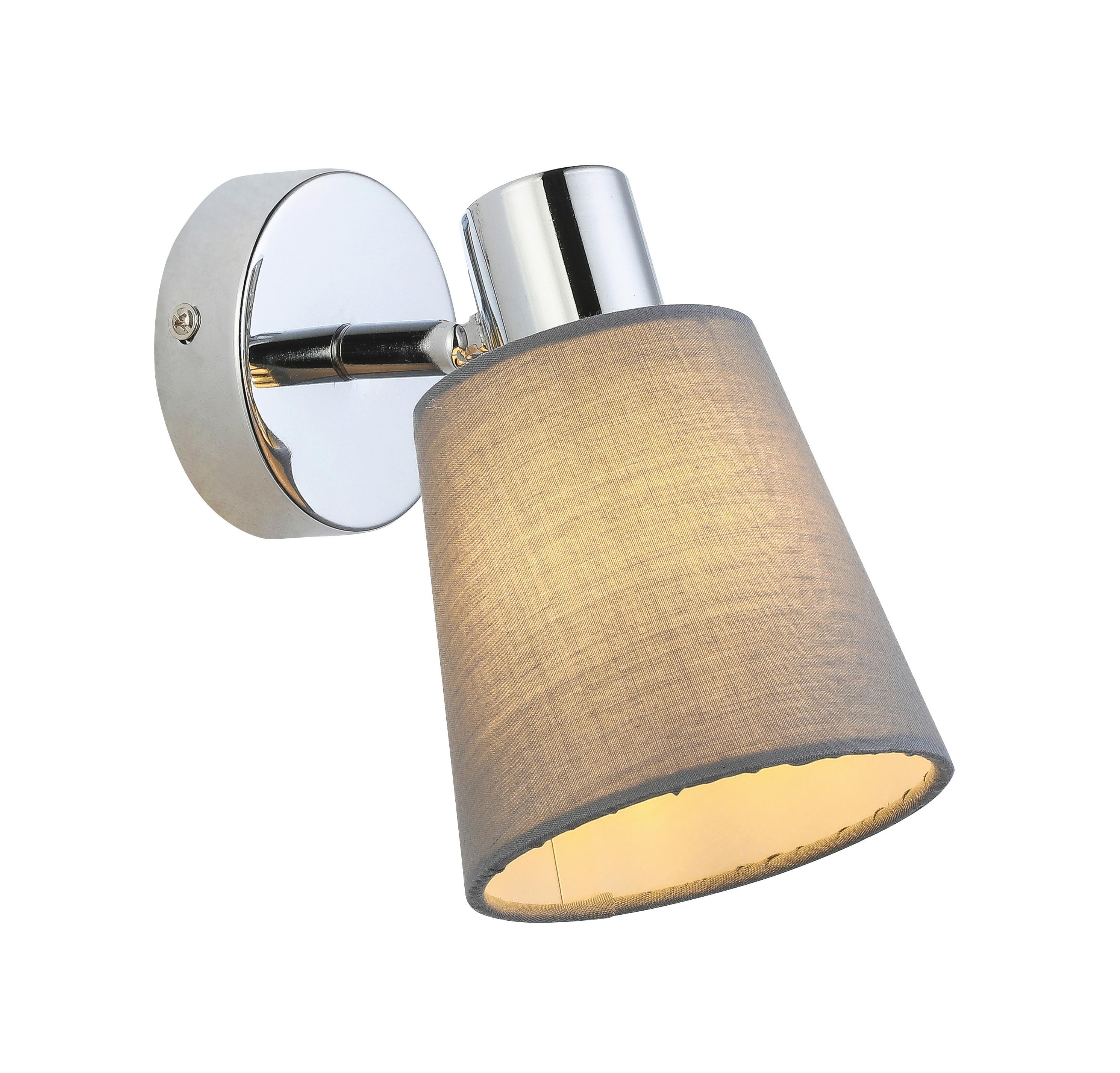 Wandstrahler Jane 1-Flammig verstellbar Ø 11 cm - Grau, ROMANTIK / LANDHAUS, Textil/Metall (11/17cm) - James Wood
