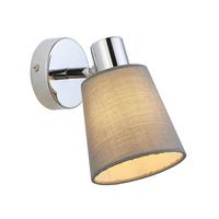 Wandstrahler Jane 1-Flammig verstellbar Ø 11 cm - Grau, ROMANTIK / LANDHAUS, Textil/Metall (11/17cm) - James Wood