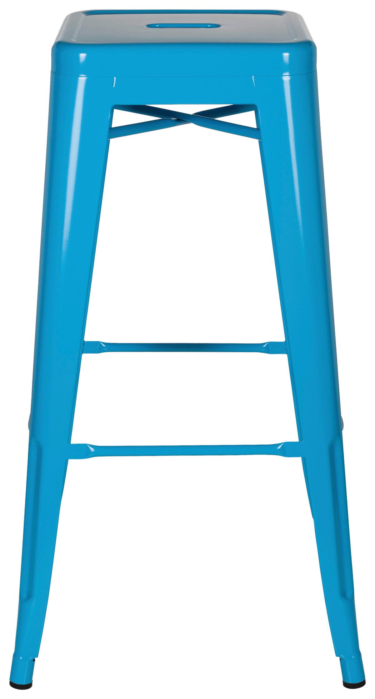 Barhocker Vantaggio High stapelbar Hellblau bis 150 kg - Hellblau, Basics, Metall (44/77/44cm) - MID.YOU