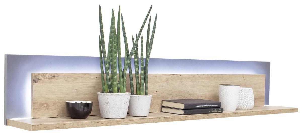 Wandboard Cortona B: 139 cm Anthrazit/Eichefarben - Eichefarben/Anthrazit, Design, Holzwerkstoff (139/24/20cm) - Livetastic