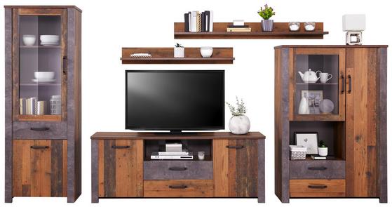 Wohnwand mit Vitrinen und TV-Möbel Wohnwand mit Vitrinen und TV-Möbel