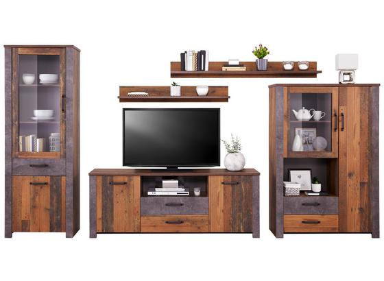 Vorzugskombination Ontario 4 - Eichefarben/Dunkelgrau, Trend, Glas/Holzwerkstoff (352,4/200/41,5cm) - Ombra Vorzugskombination Ontario 4 - Eichefarben/Dunkelgrau, Trend, Glas/Holzwerkstoff (352,4/200/41,5cm) - Ombra