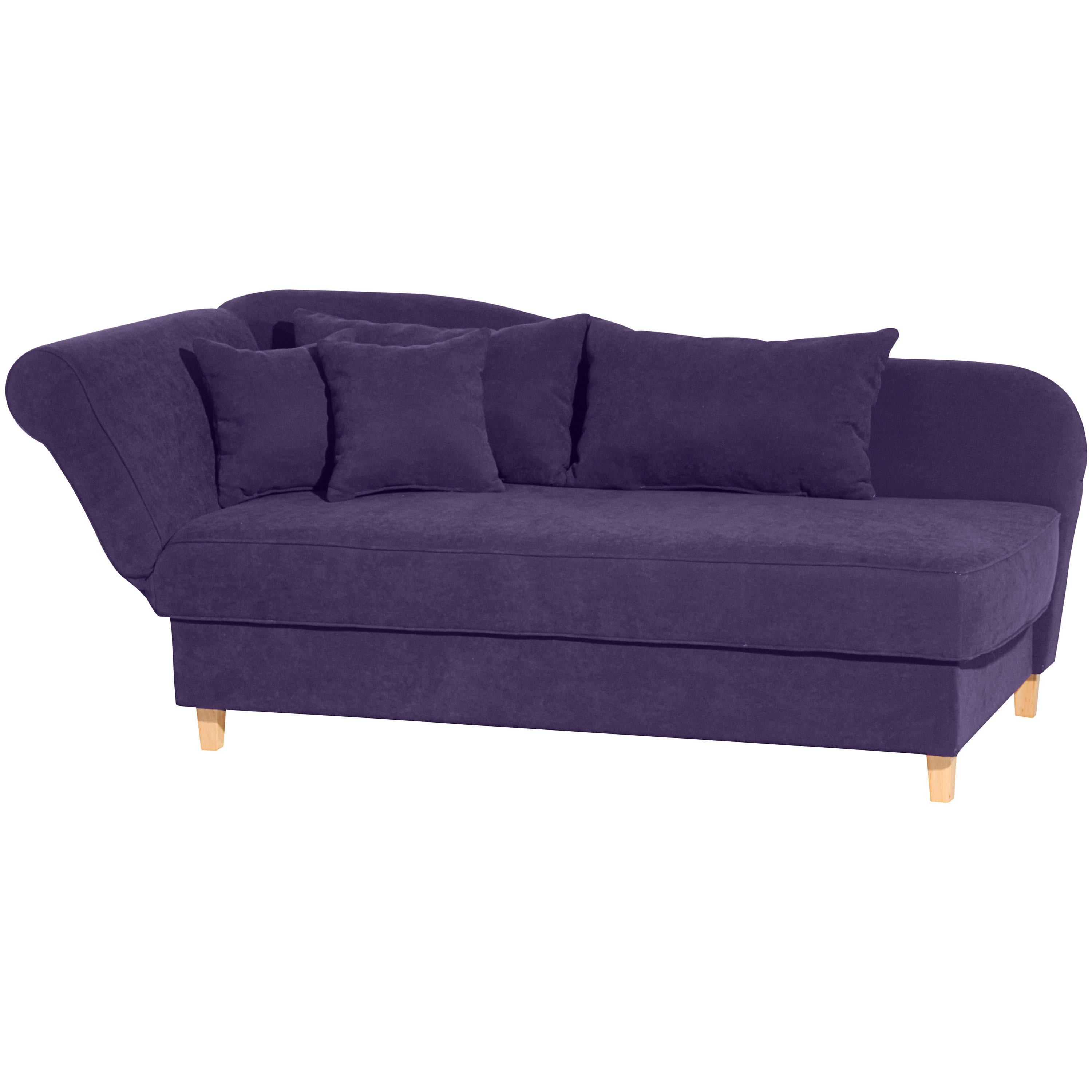 Recamiere Selma Violett Links Mit Bettkasten+schlaffunktion - Violett/Buchefarben, Design, Textil (190/88/82cm) - Max Winzer
