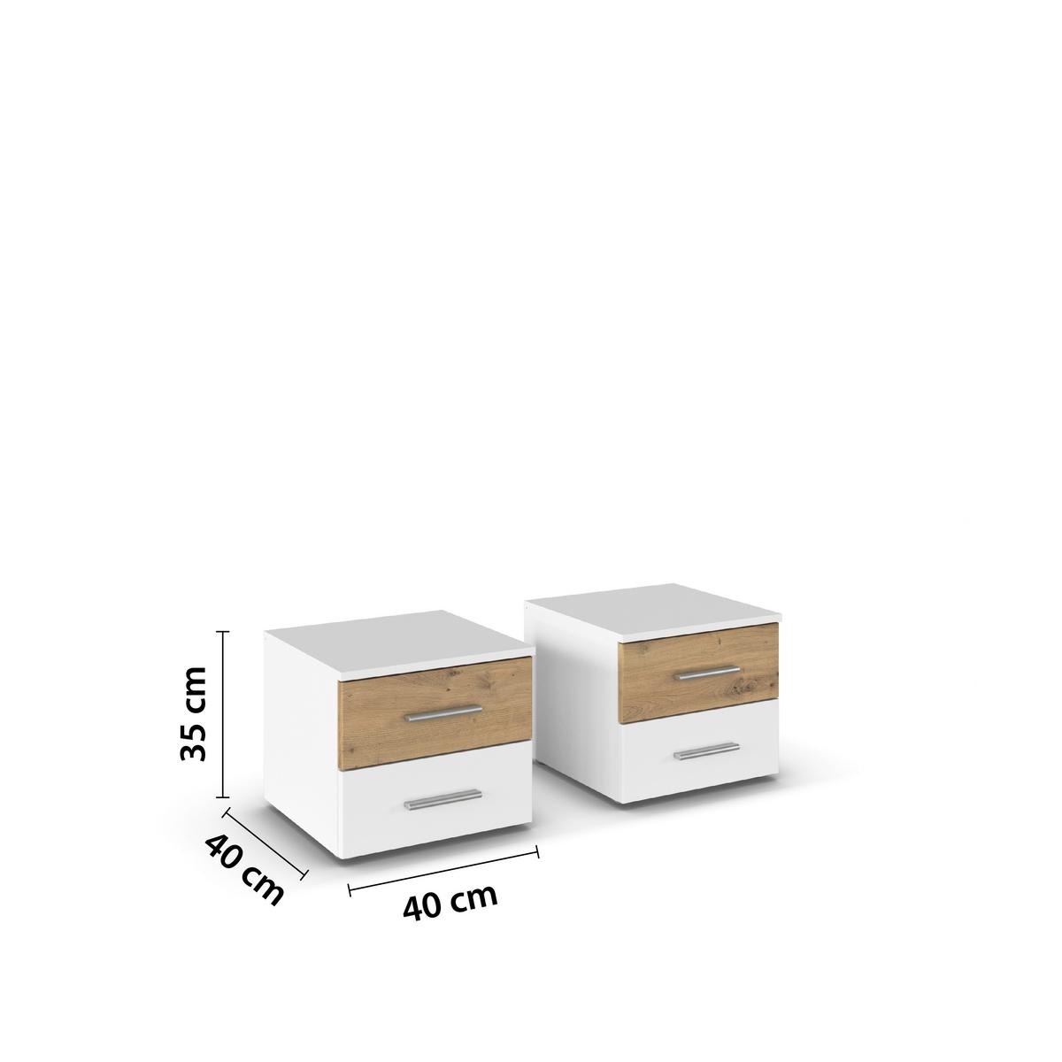 Schwebetürenschrank Mit Spiegel 261cm, Weiß/Eiche - Weiß/Eiche Artisan, KONVENTIONELL, Holzwerkstoff (261cm)