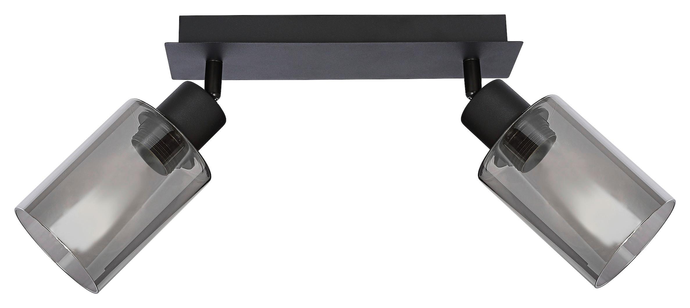 Bodové svietidlo HADERA, V: 21,5cm - čierna, Modern, kov/sklo (27/9/21,5cm) - Modern Living