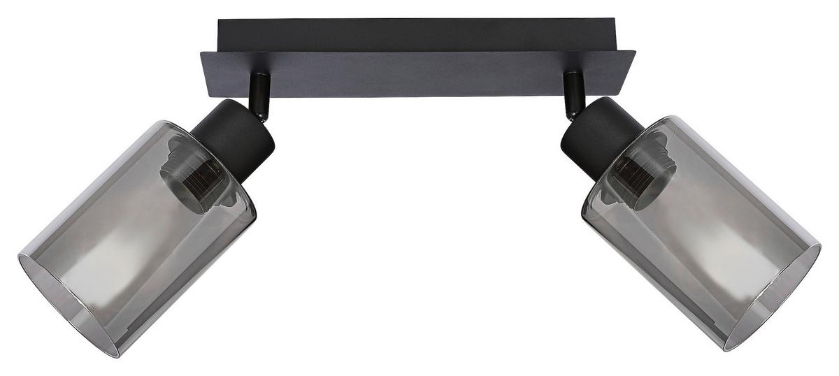 Bodové svietidlo HADERA, V: 21,5cm - čierna, Modern, kov/sklo (27/9/21,5cm) - Modern Living
