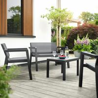 Gartengarnitur 4-tlg. Emily Kunststoff - Graphitfarben, Basics, Kunststoff (111/68/75cm) - Keter