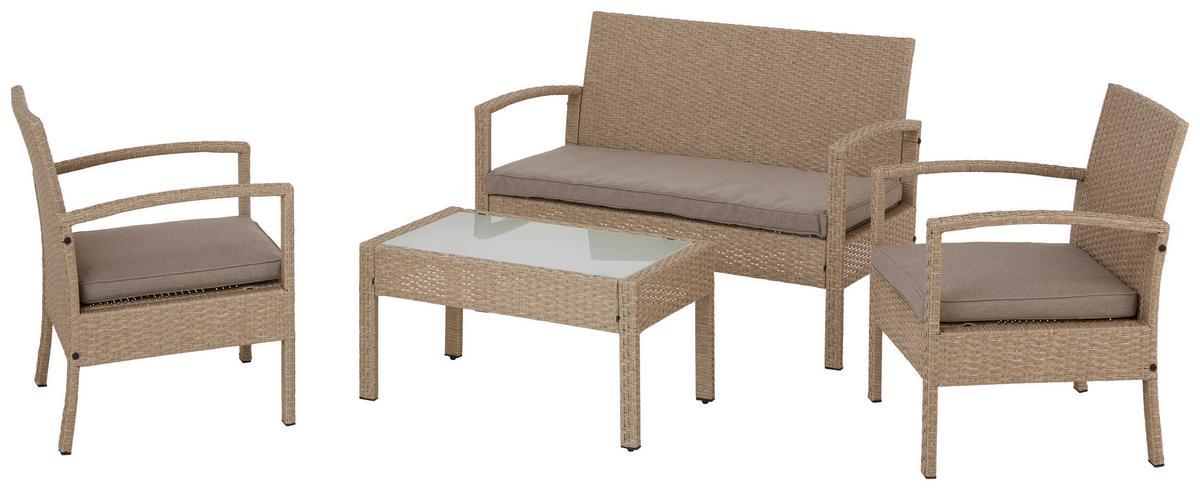 Lounge-garnitúra Sydney - szürke, Modern, műanyag/Üveg - Ondega