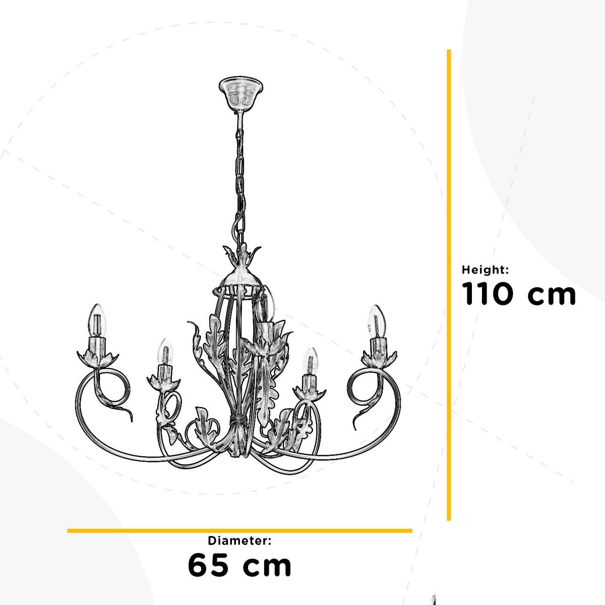 Kronleuchter Gretel Bronzefarben L: 65 cm - Bronzefarben, KONVENTIONELL, Metall (65/65/110cm)