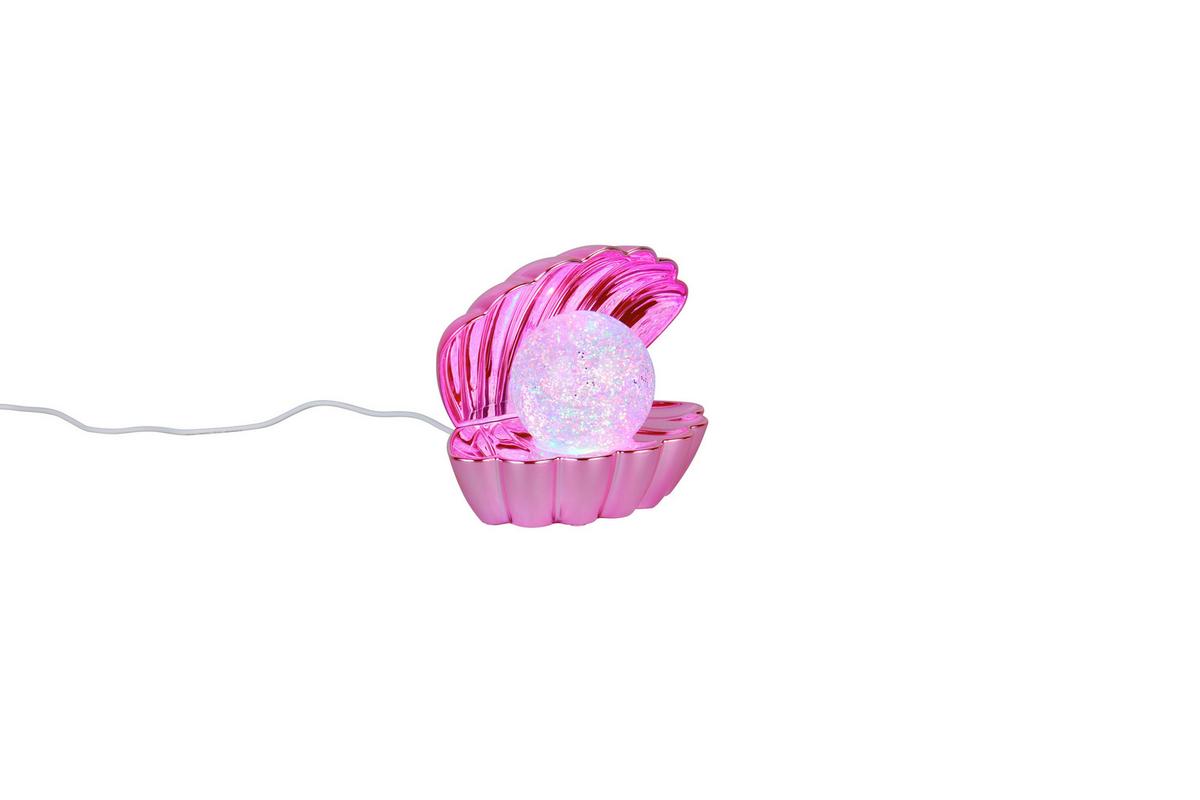LED-TISCHLEUCHTE Glitzerkugel, pink, 0,80W - Pink/Transparent, Trend, Kunststoff (17.5/12,5/14,5cm)