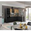 Eckküche Turin Schwarz/Eiche Dekor 270x165 cm - Schwarz/Eiche Artisan, Basics, Holzwerkstoff (270/165cm) - MID.YOU