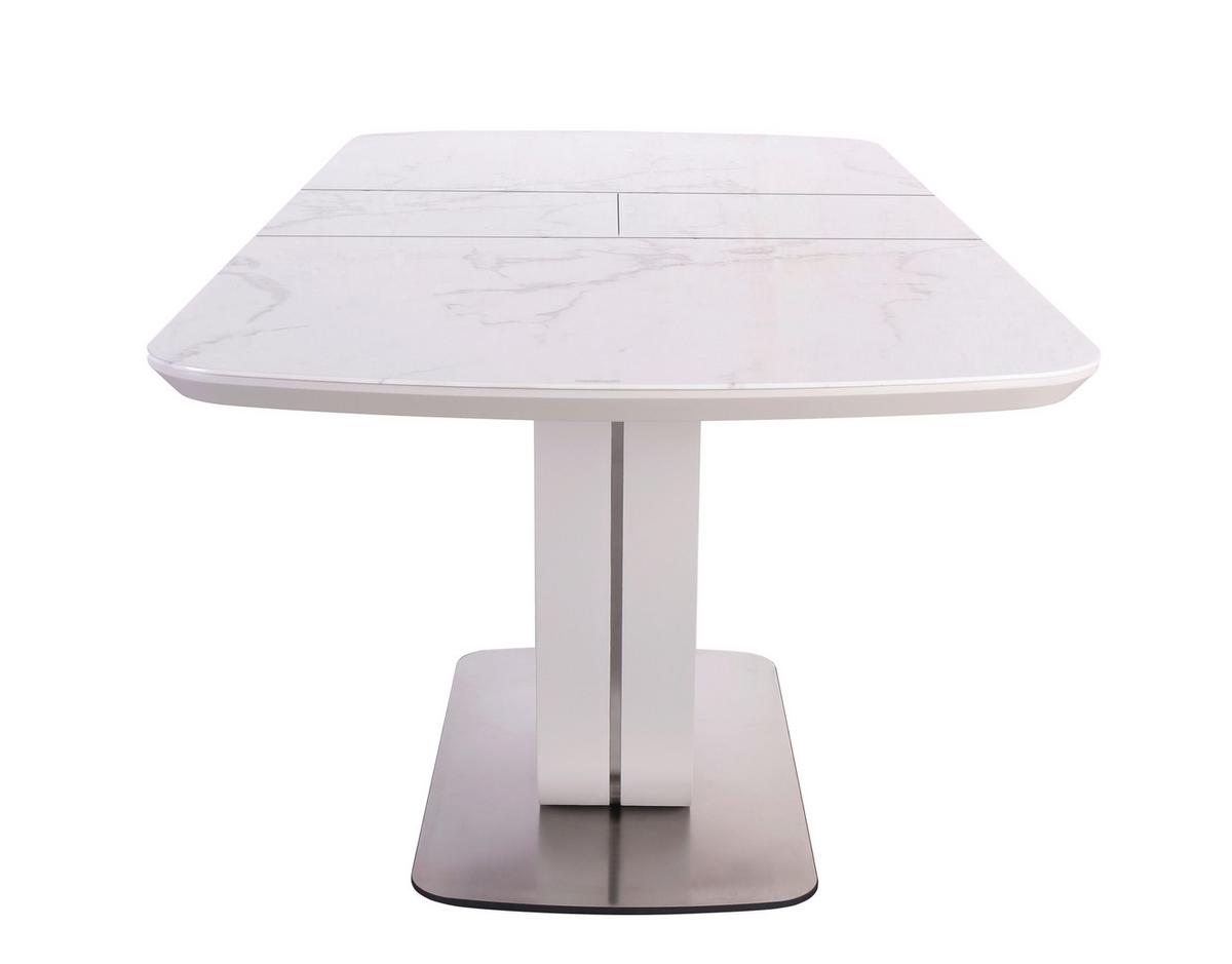 Esstisch Weiß/Graphitfarben B:160-200cm - Graphitfarben/Weiß, MODERN, Glas/Holzwerkstoff (160-200/90/76cm) - Livetastic