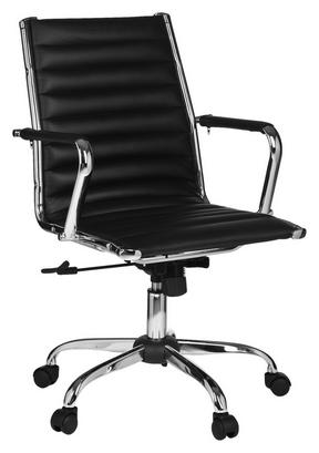 Elegant in Schwarz und Chrom Moderner Drehstuhl für den Schreibtisch