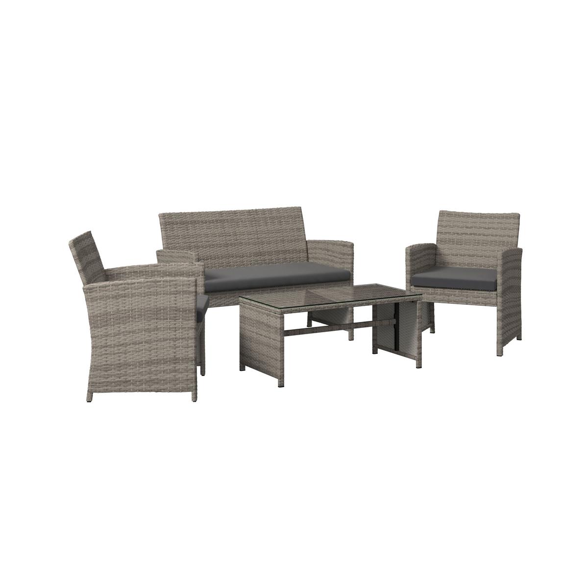 SÚPRAVA ZÁHRADNÉHO NÁBYTKU MICHELLE 2 - číra/svetlosivá, Basics, kov/textil