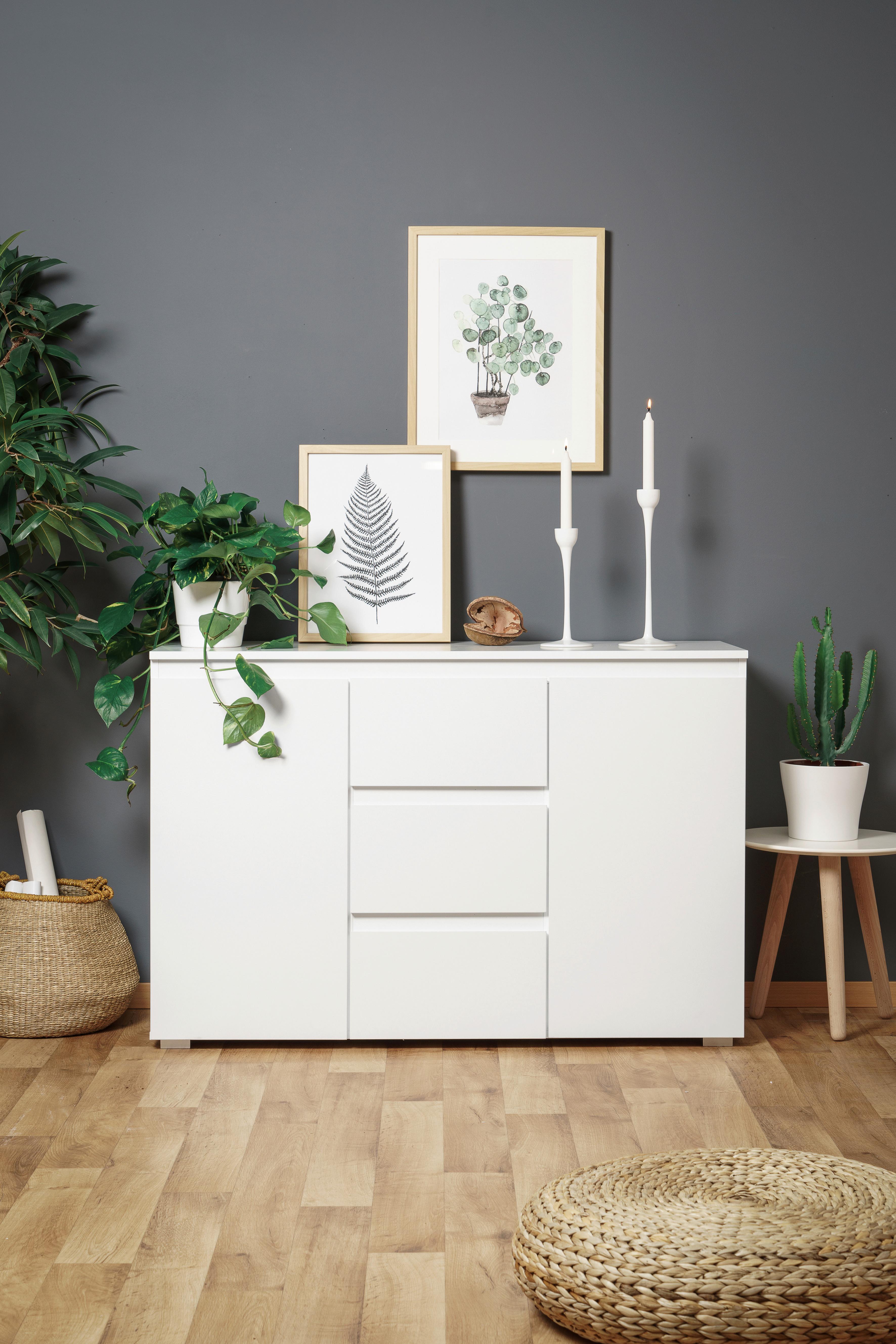 Tálalószekrény Image 4 - fehér, Konventionell, faalapú anyag (120/80/40cm) - Livetastic