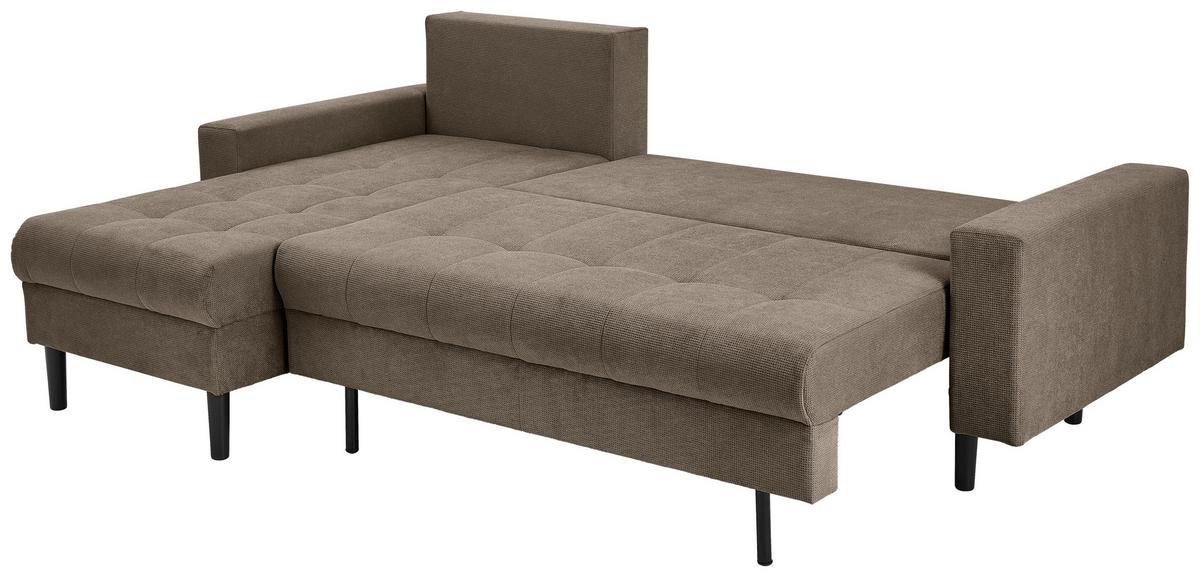 Ecksofa Boston, Braun S: 157x231 cm - Schwarz/Braun, KONVENTIONELL, Textil (157/231cm) - P & B