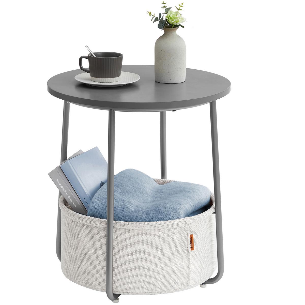 ODKLÁDACÍ STOLEK ECO - šedá/bílá, Design, kov/dřevo (45/45/51cm) - Boxxx