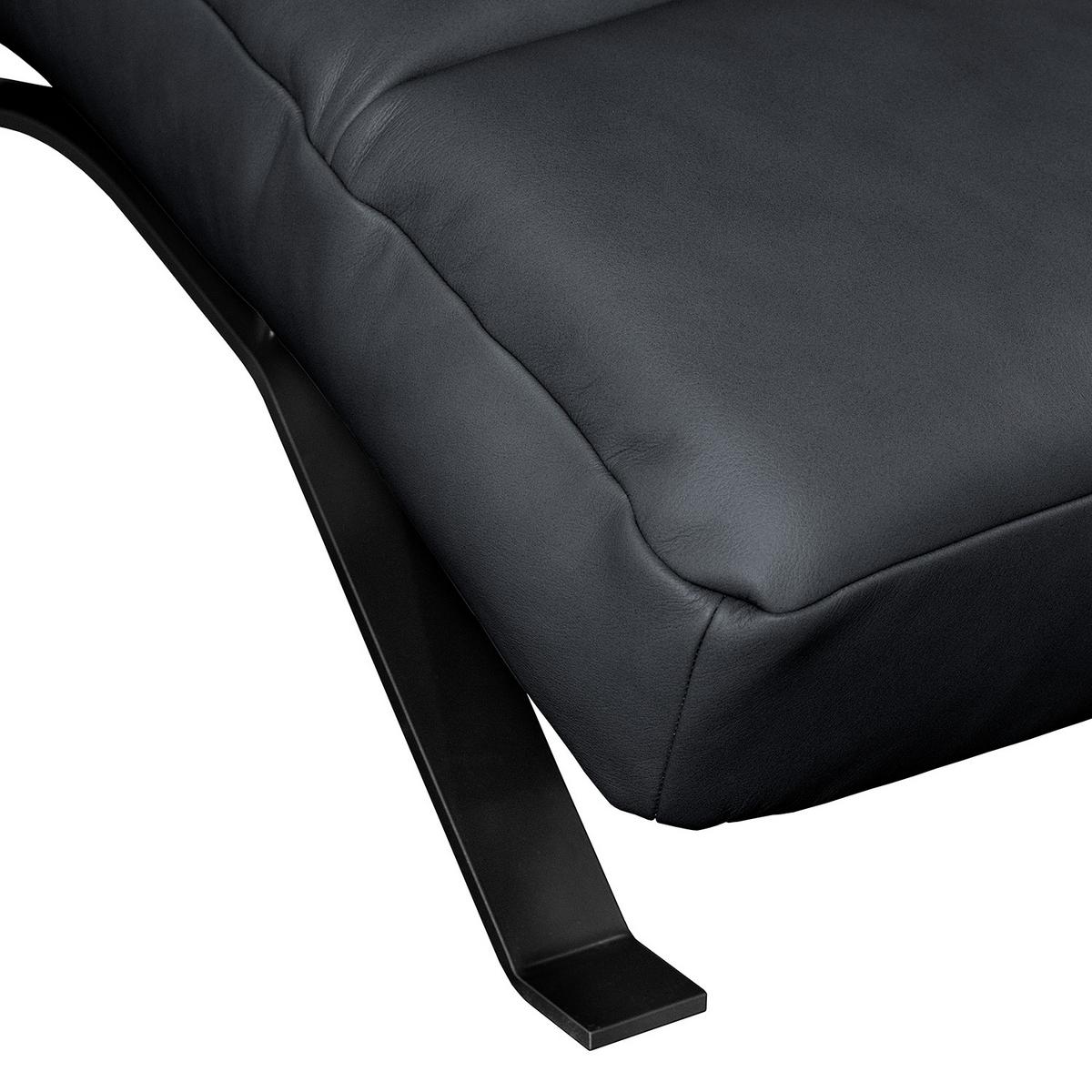 Relaxliege Swing Black Dunkelblau B: 65 Cm - Schwarz/Dunkelblau, Design, Leder (65/65-95/171cm) - Livetastic