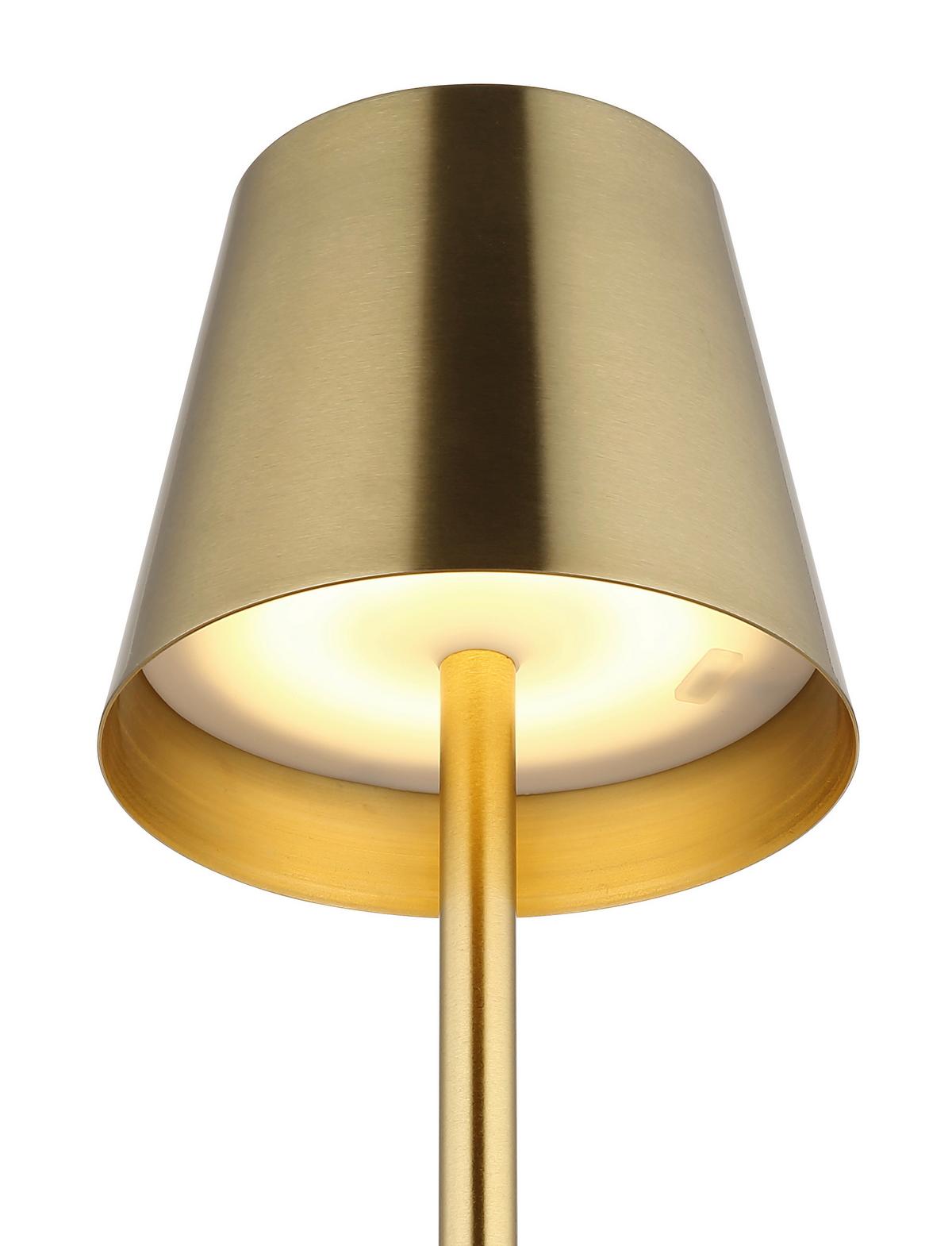 Akku-Tischleuchte 58438m Vannie - Messingfarben/Schwarz, Design, Kunststoff/Metall (11,2/47cm) - Globo