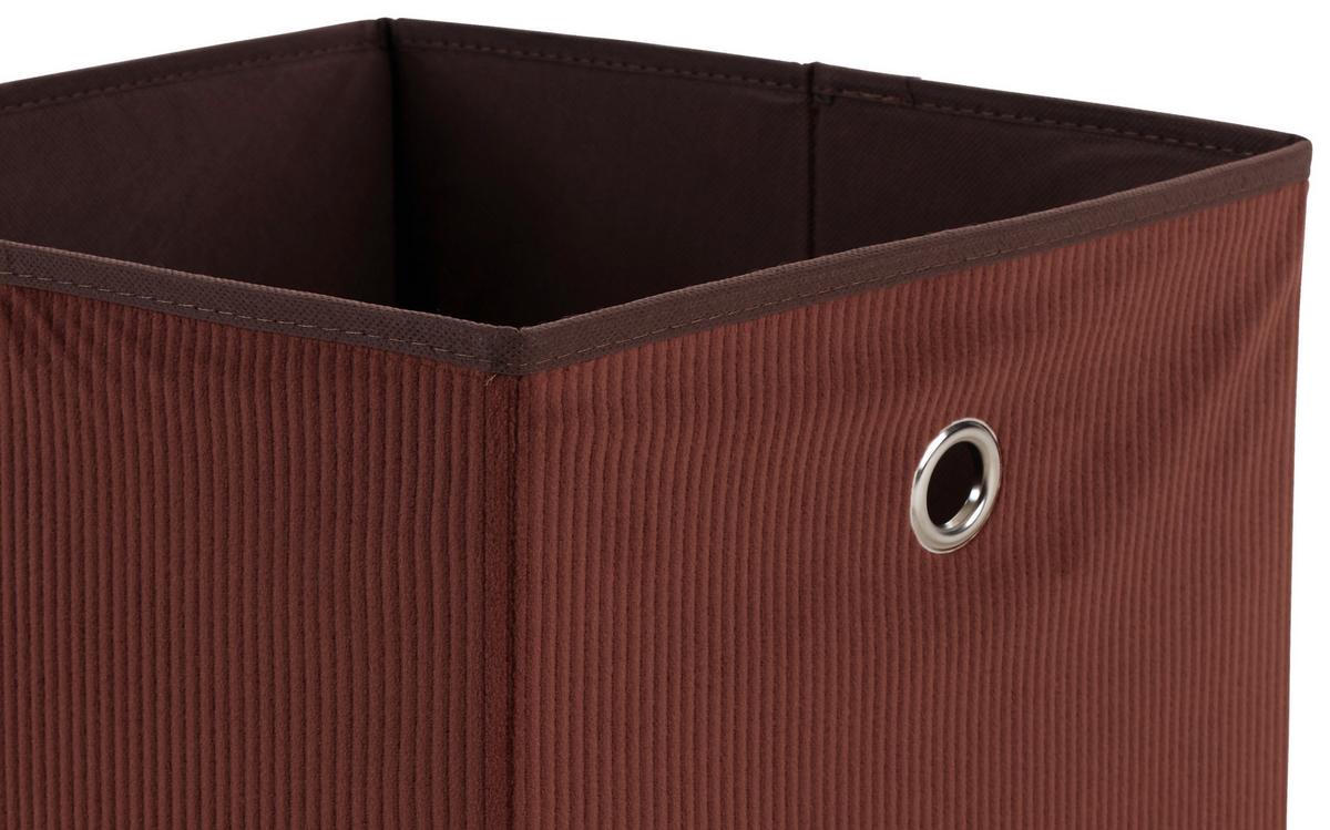 SKLÁDACÍ KRABICE CUBI NEW - hnědá, Moderní, karton/textil (30/30/30cm)