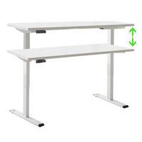 Schreibtisch Office Edition Weiß B: 138 Cm, H: 69-119 Cm - Weiß, MODERN, Holzwerkstoff/Metall (138/69-119/67cm) - MID.YOU