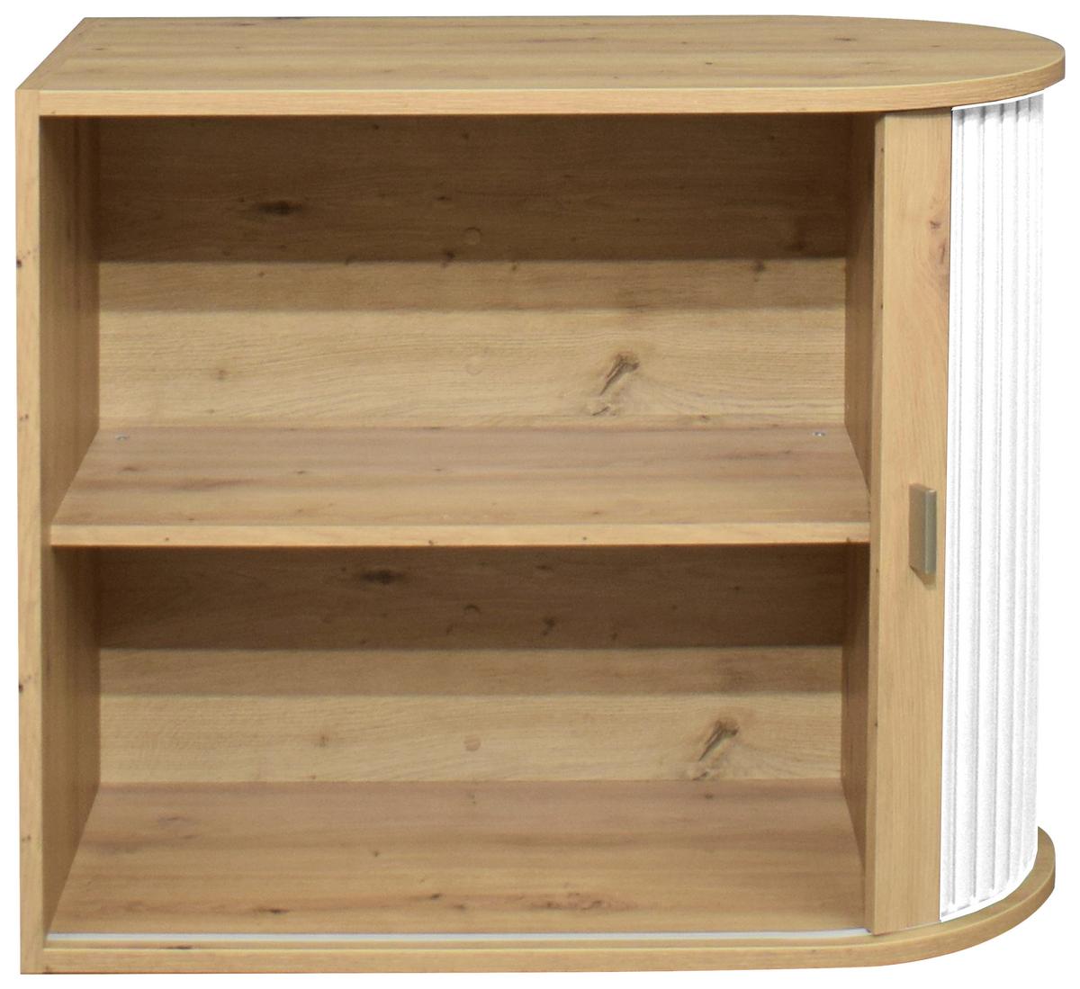 Aktenschrank Weiß/Eiche Artisan B: 69 cm - Weiß/Eiche Artisan, MODERN, Holzwerkstoff/Kunststoff (69/85/44cm) - Livetastic