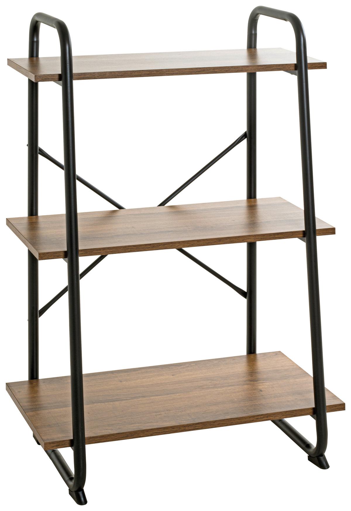 REGÁL HENGELO 3 - černá/barvy dubu, Moderní, kov/kompozitní dřevo (60/93/36cm) - Mömax