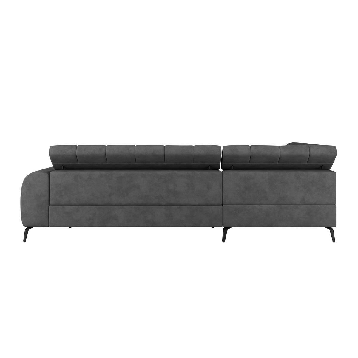 Ecksofa Volk Links New Dunkelgrau, S: 203x261 cm - Dunkelgrau/Schwarz, Trend, Kunststoff/Textil (203/261cm)