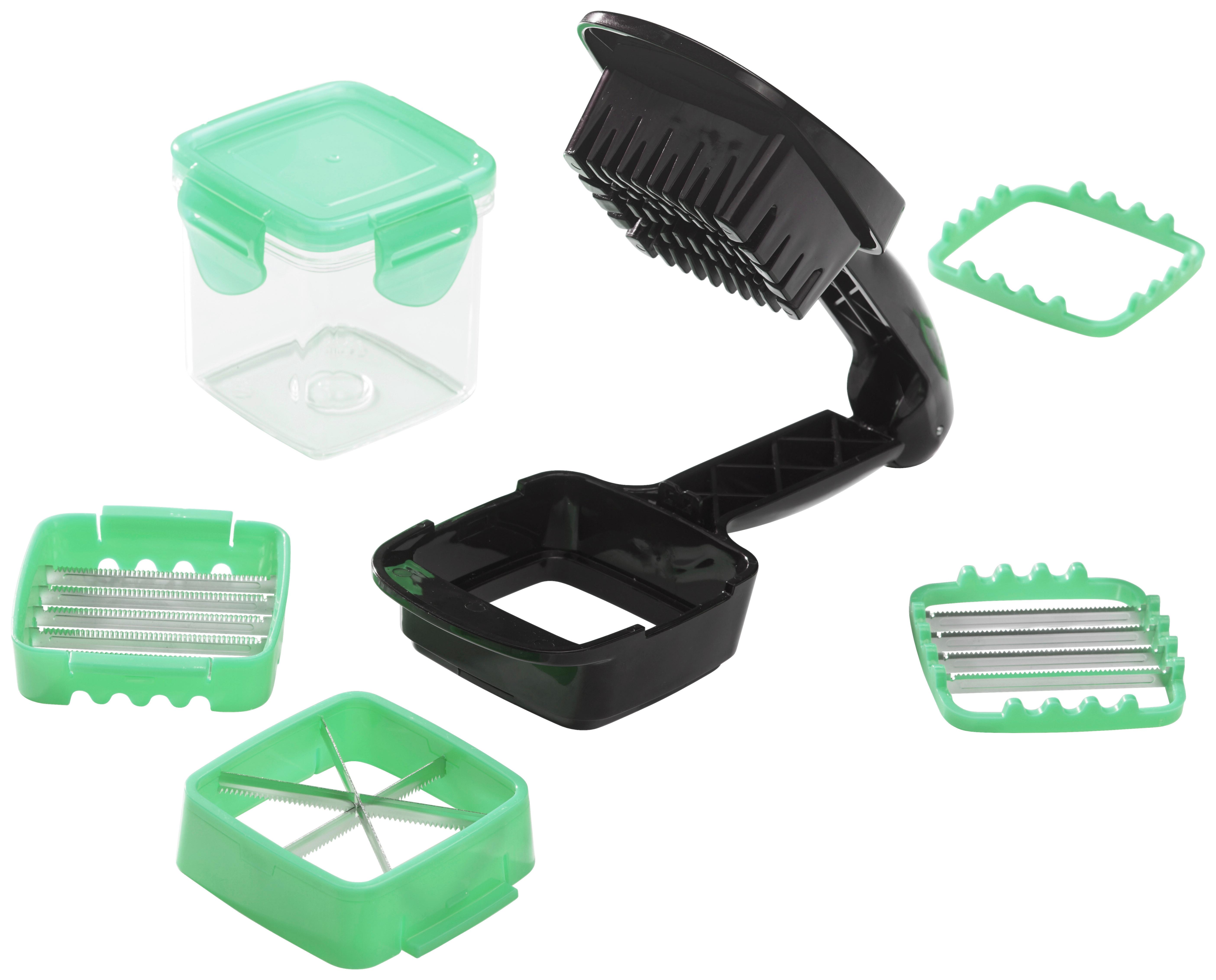 Küchenhelfer-Set Nicer Dicer Quick 7 -teilig. - Schwarz/Grün, Basics, Kunststoff/Metall - Genius