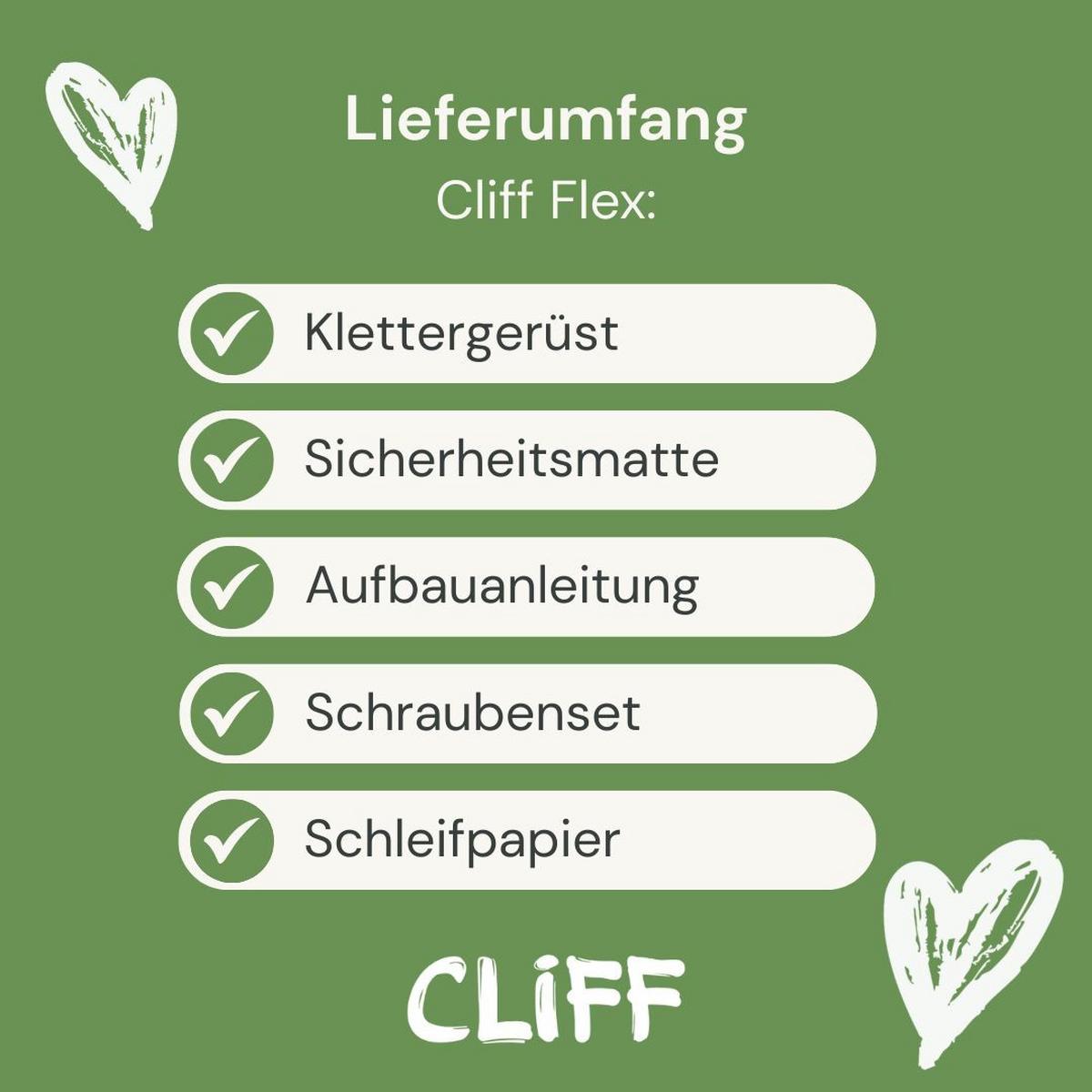 klappbares Klettergerüst mit Sicherheitsmatte - Birkefarben/Schwarz, Basics, Holz (105/110/100cm) - CLIFF