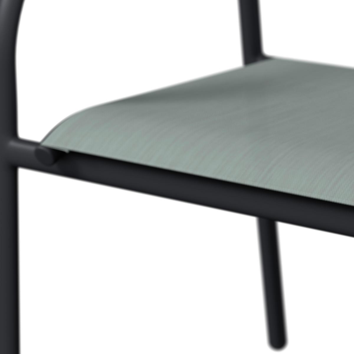 Gartensessel Paris - Anthrazit/Weiß, MODERN, Textil/Metall (57/85/57cm) - Beldano