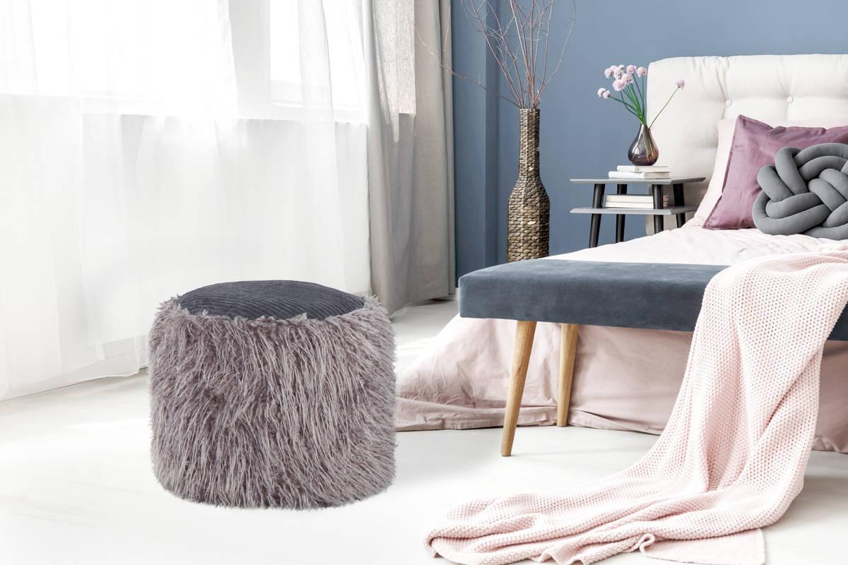 Pouf Kunststoff Dunkelgrau Dxh: 45x38 Cm - Dunkelgrau, Basics, Kunststoff (45/38/45cm) - Kayoom
