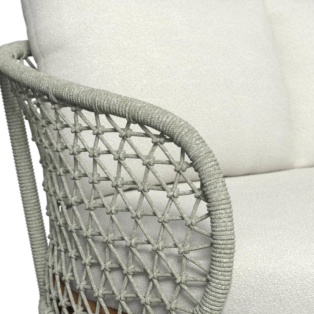 TERASOVÁ SEDACIA SÚPRAVA BELAYA - sivá/biela, Modern, kov/drevo (244/205cm) - Bessagi Garden