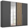 Drehtürenschrank 226 cm Lamella Grau/Eiche Dekor - Eiche Artisan/Grau, MODERN, Holzwerkstoff (226/210/54cm) - Rauch Möbel