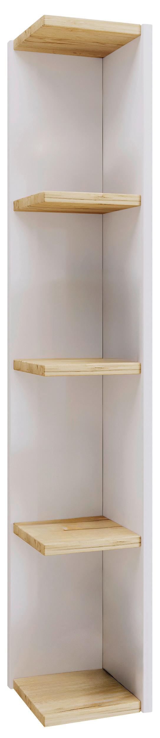 Eckregal Honsa Weiß, Honigeiche Dekor B: 15cm - Honigeiche/Weiß, Design, Holzwerkstoff (15/97/17cm) - MID.YOU