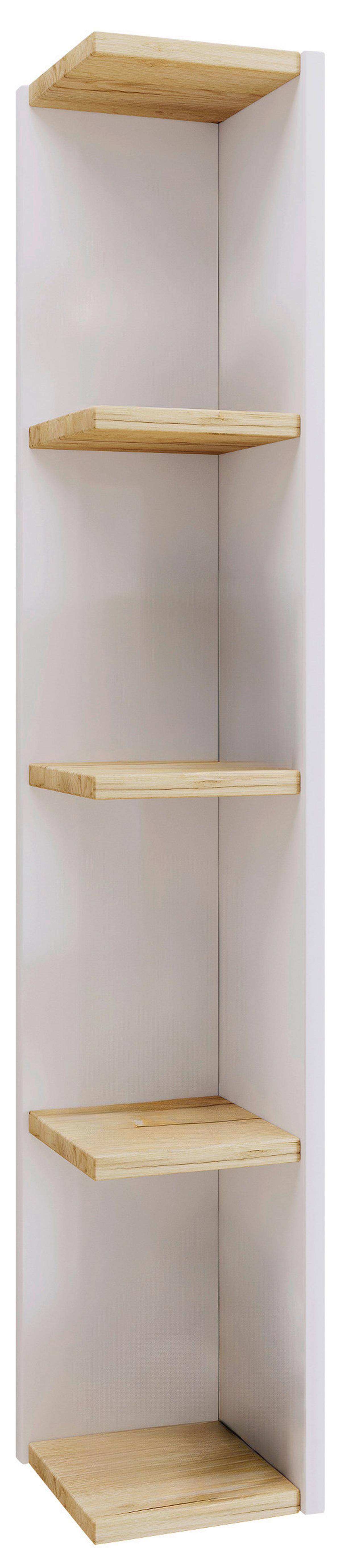 Eckregal Honsa Weiß, Honigeiche Dekor B: 15cm - Honigeiche/Weiß, Design, Holzwerkstoff (15/97/17cm) - MID.YOU
