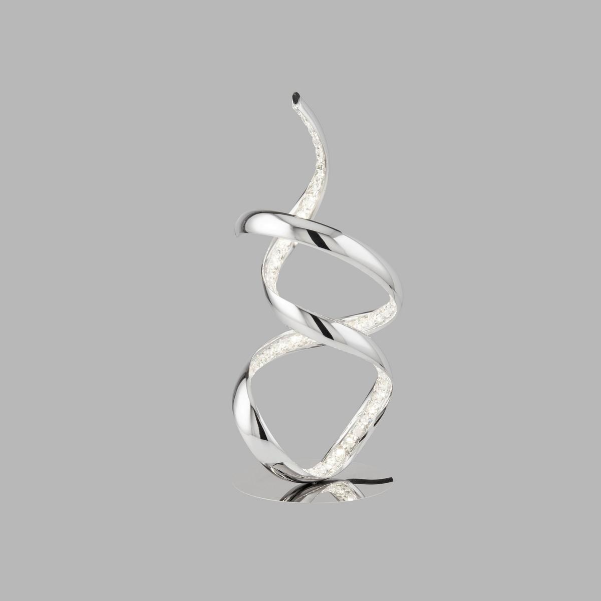 LED-Tischleuchte Eu9218cc - Chromfarben, Design, Glas/Metall (18.5/39.5cm)