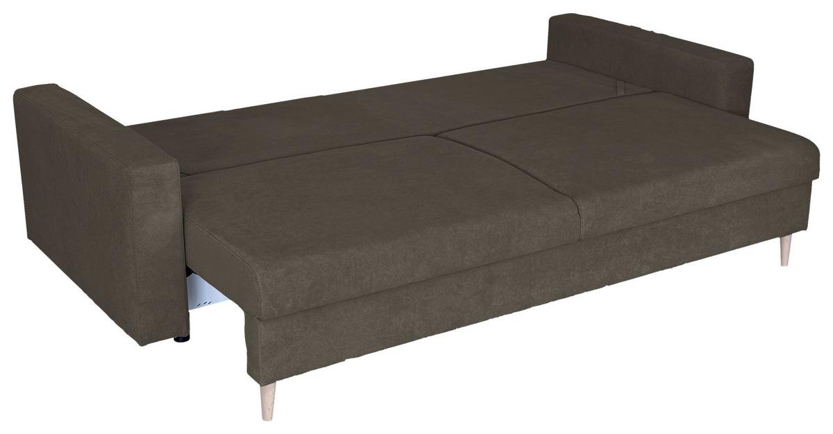 Schlafsofa Mit Bettkasten Torenta Grau B: 220 Cm - Schwarz/Naturfarben, Design, Textil (220/96/98cm) - MID.YOU