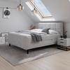 Posteľ boxspring MARBELLA 180x200, svetlosivá - čierna/svetlosivá, Modern, kov/drevo (180/200cm) - Bessagi Home
