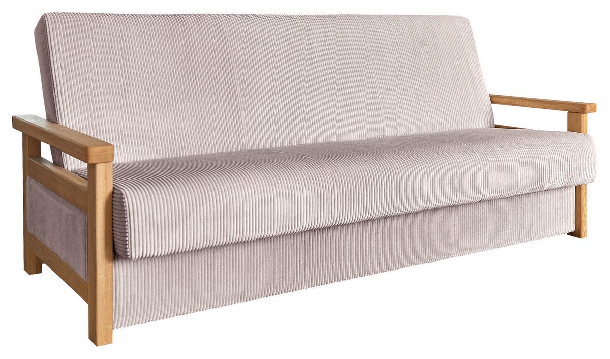 Schlafsofa Malaga Rosa B: 220cm - Naturfarben/Rosa, Design, Holz/Textil (220/90/90cm) - P & B